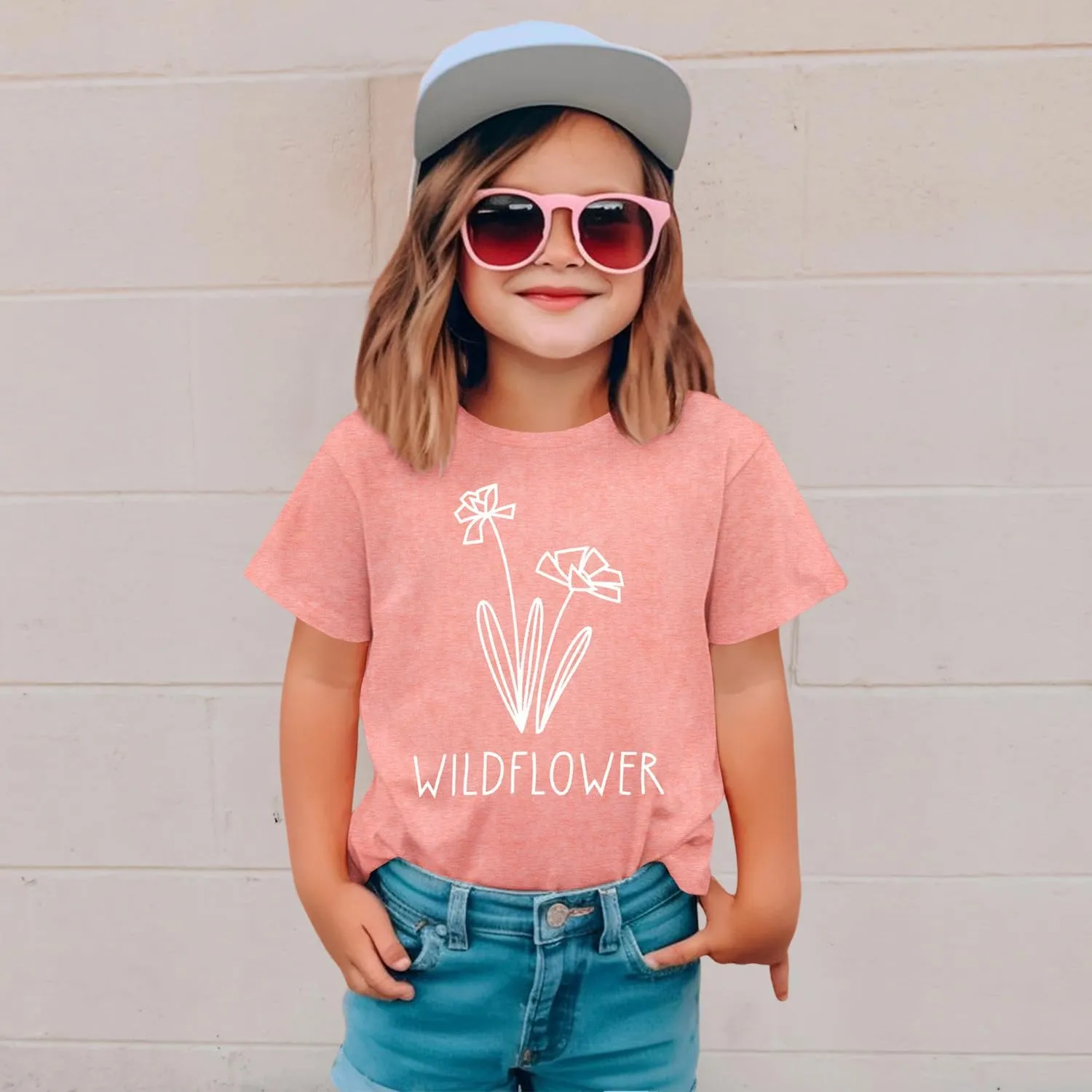Raising A Wildflower Mommy and Me Shirts Cute Floral Graphic T-Shirt Mom and Daughter Outfits Summer Short Sleeve Tees
