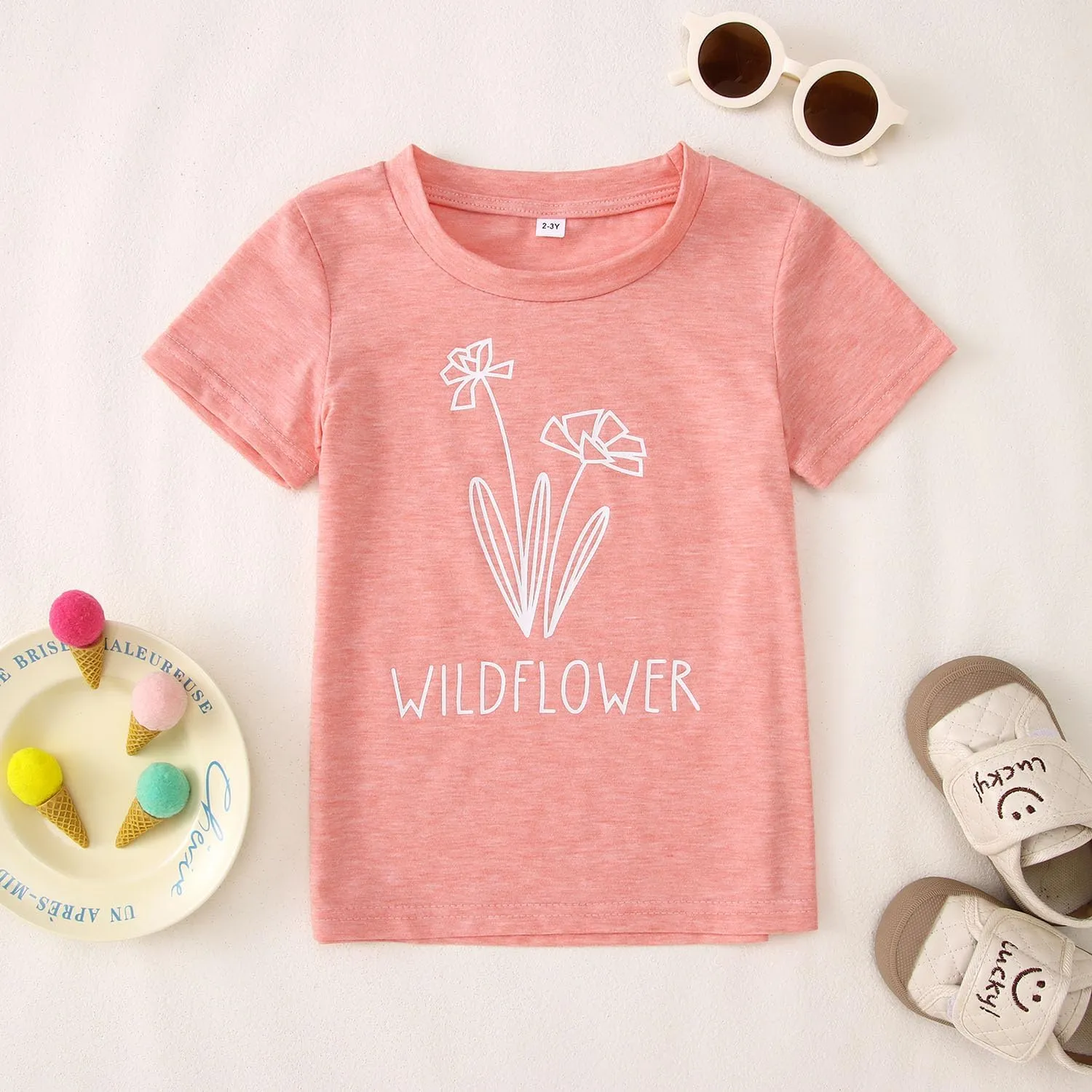 Raising A Wildflower Mommy and Me Shirts Cute Floral Graphic T-Shirt Mom and Daughter Outfits Summer Short Sleeve Tees