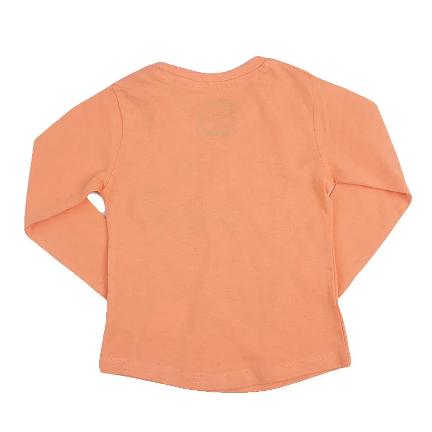 REDTAG Girl's Orange Casual T-Shirts
