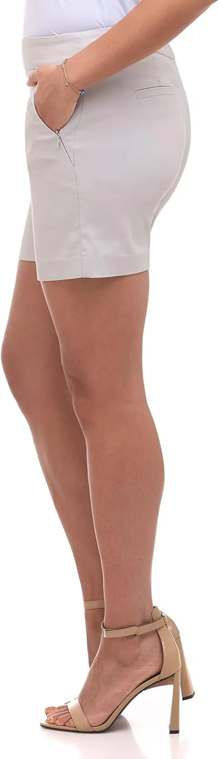 Rekucci Women's Ease into Comfort Riviera Short with Zipper Pockets