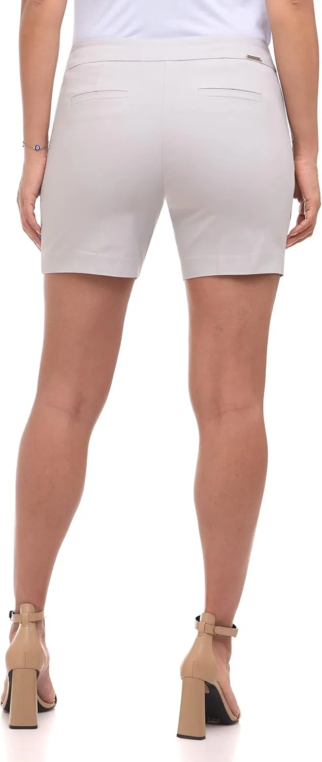 Rekucci Women's Ease into Comfort Riviera Short with Zipper Pockets