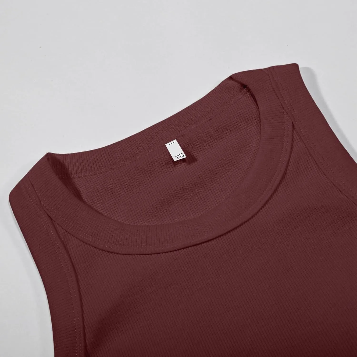 Ribbed Knit Tank Tops with Built in Bra for Women Casual Crew Neck Sleeveless Shirts Basic Workout Camisole Tees 2025