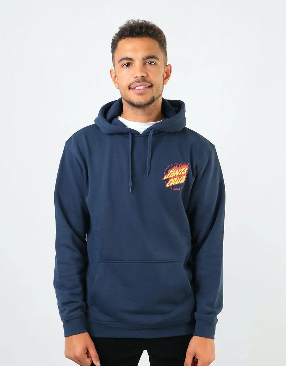 Santa Cruz Flame Hand Pullover Hoodie - Dark Navy