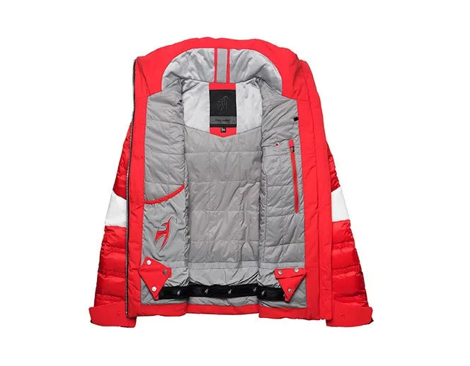 SIBILLA FUR HOODED SKI JACKET - RED