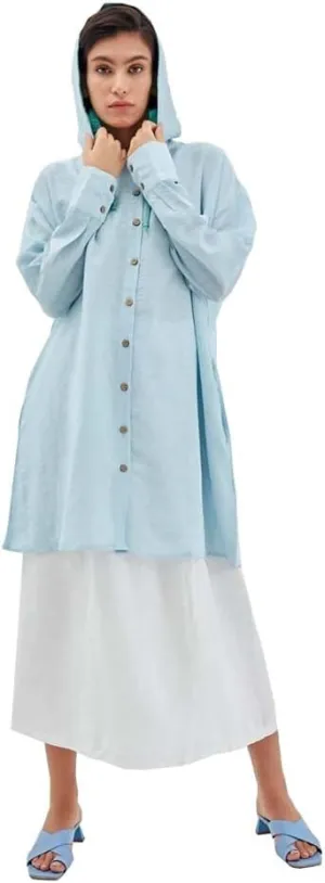 Sorbet Women's long Hoodie light oversized thin Sweatshirt Jacket- Lightweight Long Sleeve Hooded Tunic, Loose Cardigan