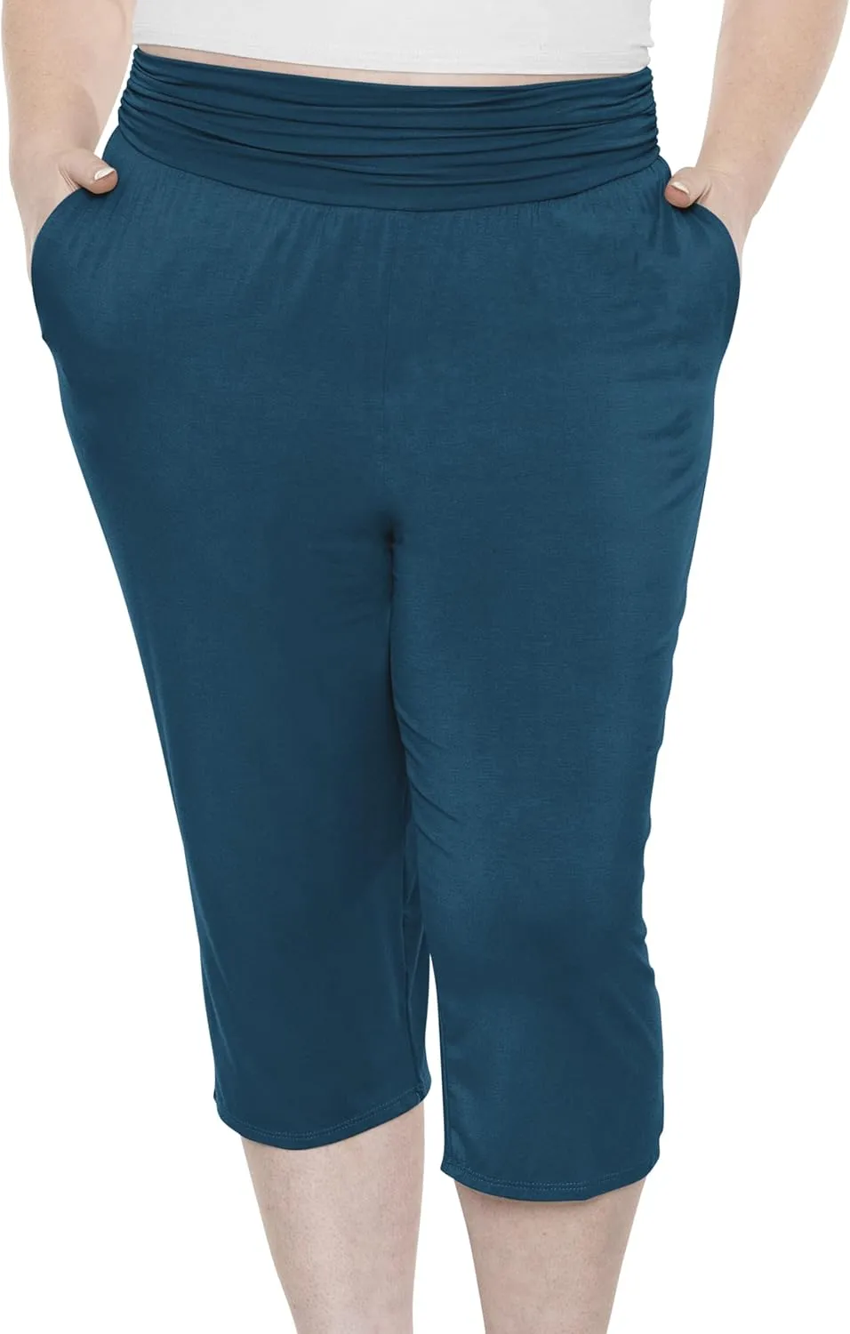 STRETCH IS COMFORT Women's Straight Leg and Flowy Gaucho Pants with Pockets | Small-5X