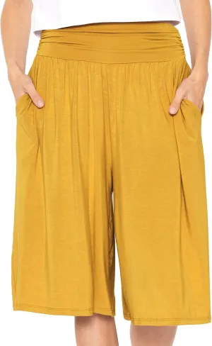 STRETCH IS COMFORT Women's Straight Leg and Flowy Gaucho Pants with Pockets | Small-5X
