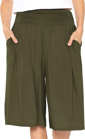 STRETCH IS COMFORT Women's Straight Leg and Flowy Gaucho Pants with Pockets | Small-5X