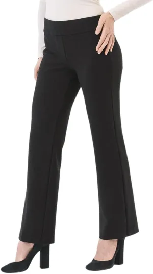 Thalian Women's Grace Ponte Pull-on Straight Leg with Front Crease Mid-Rise Pant