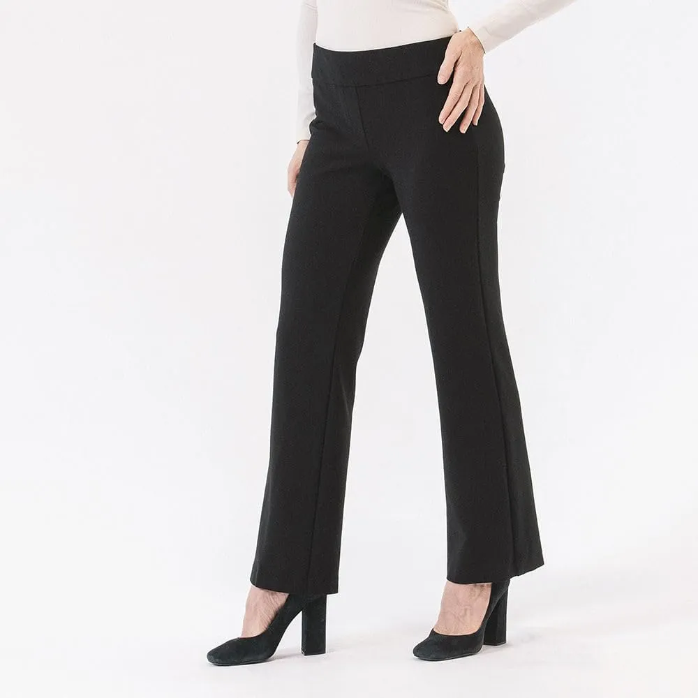Thalian Women's Grace Ponte Pull-on Straight Leg with Front Crease Mid-Rise Pant