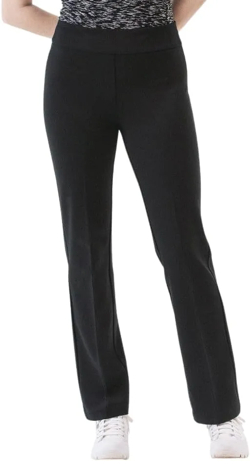 Thalian Women's Grace Ponte Pull-on Straight Leg with Front Crease Mid-Rise Pant