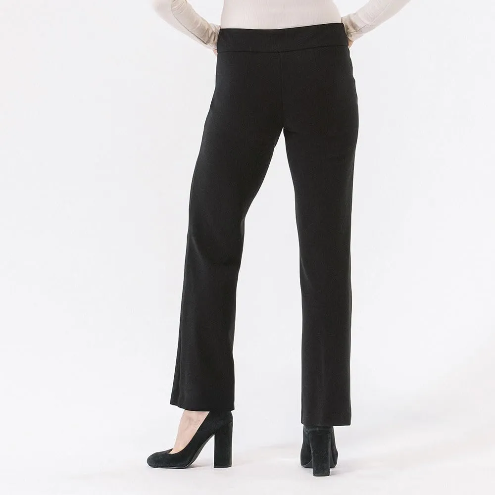 Thalian Women's Grace Ponte Pull-on Straight Leg with Front Crease Mid-Rise Pant
