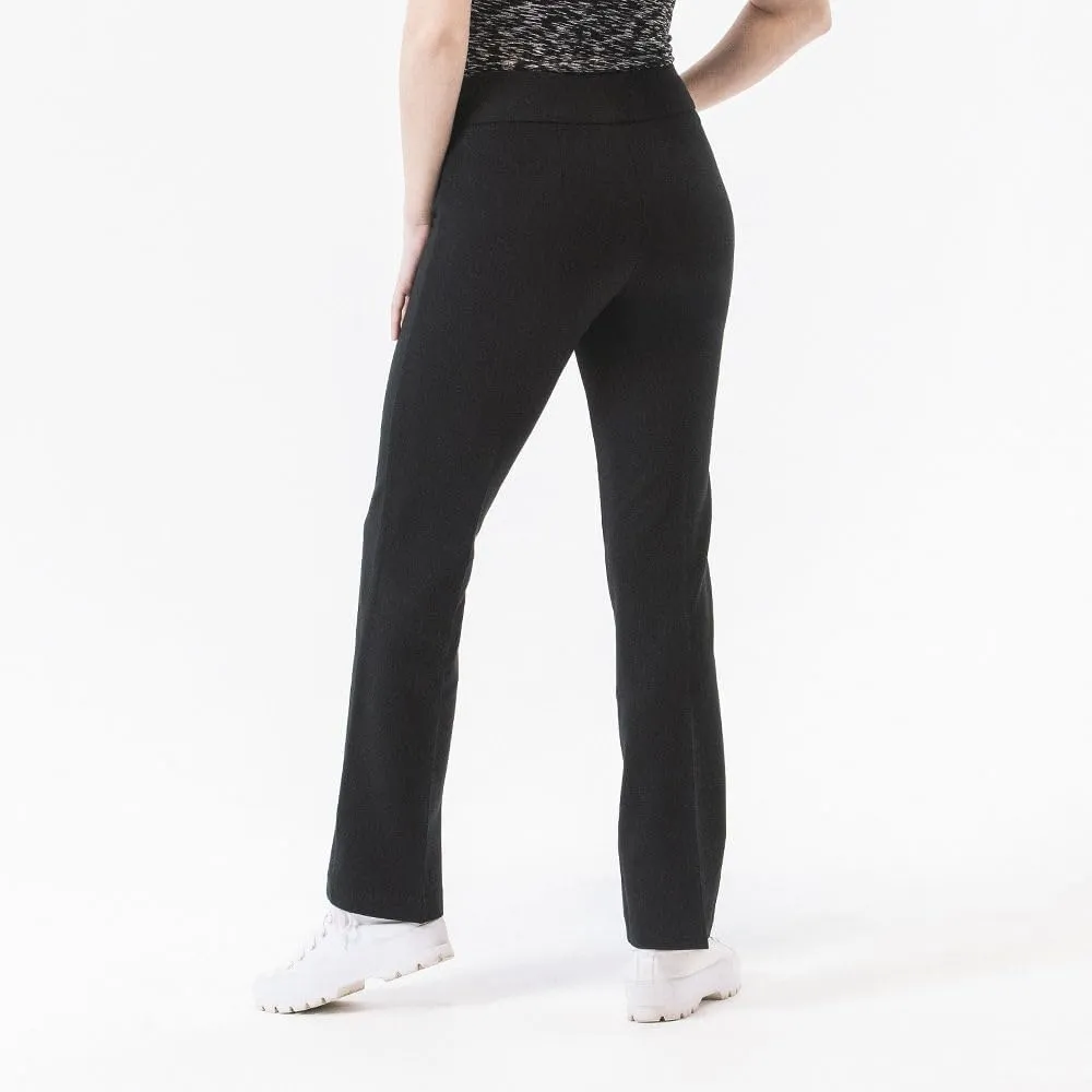 Thalian Women's Grace Ponte Pull-on Straight Leg with Front Crease Mid-Rise Pant