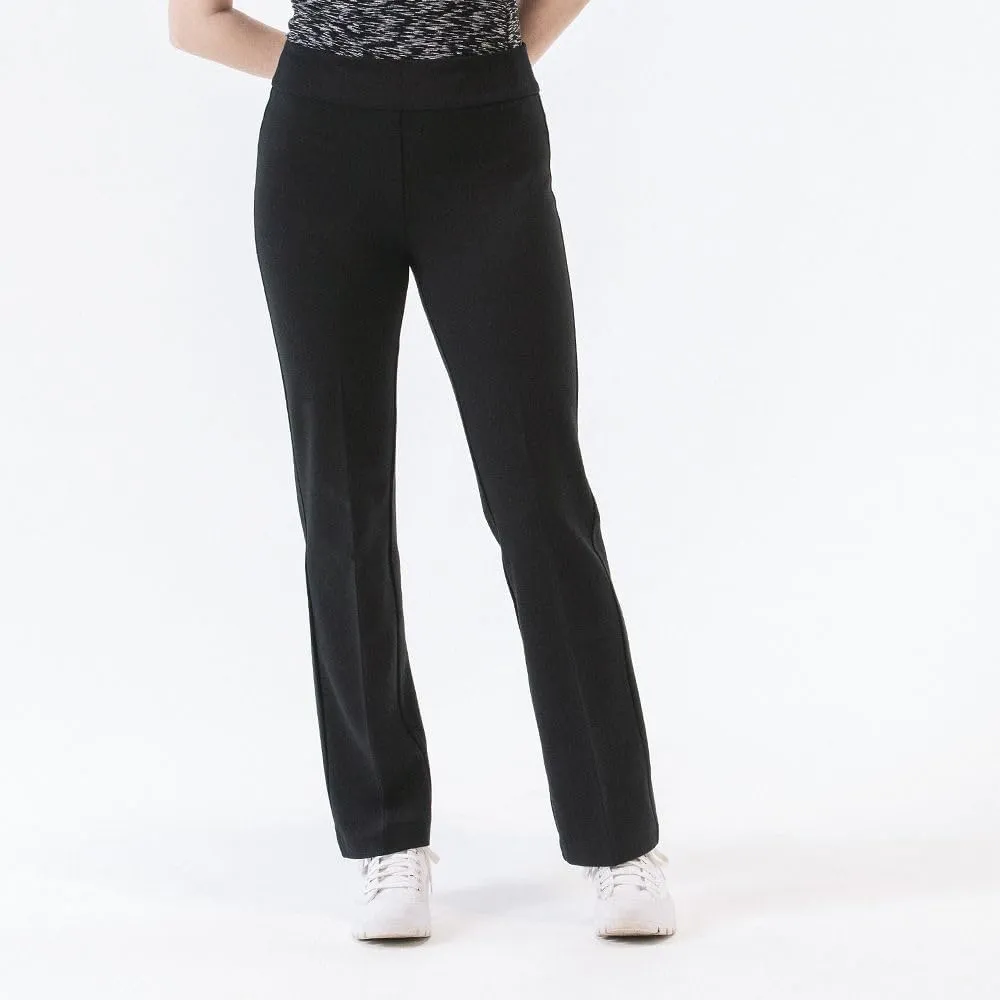 Thalian Women's Grace Ponte Pull-on Straight Leg with Front Crease Mid-Rise Pant