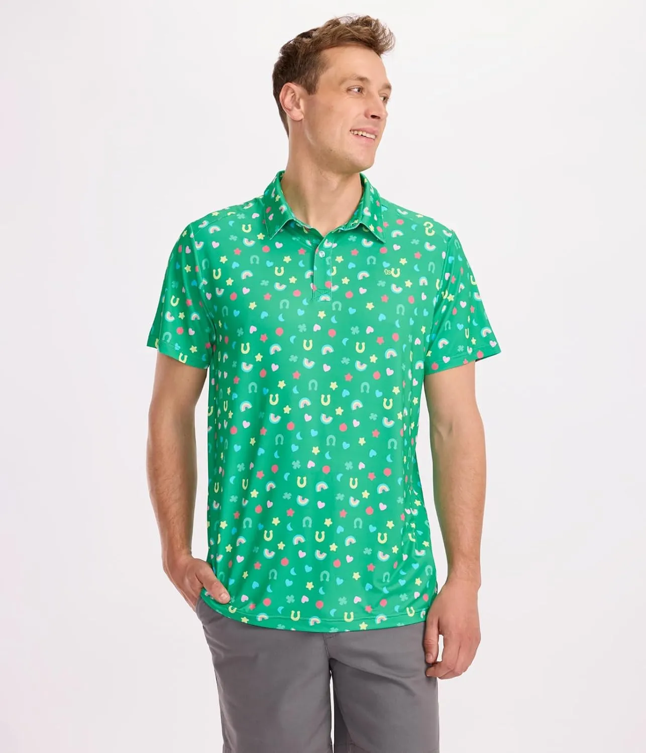 Tipsy Elves Golf Shirts for Men - Performance Athletic Fit Men's Golf Polo Shirts for Men w/Moisture Wicking Stretch Fabric