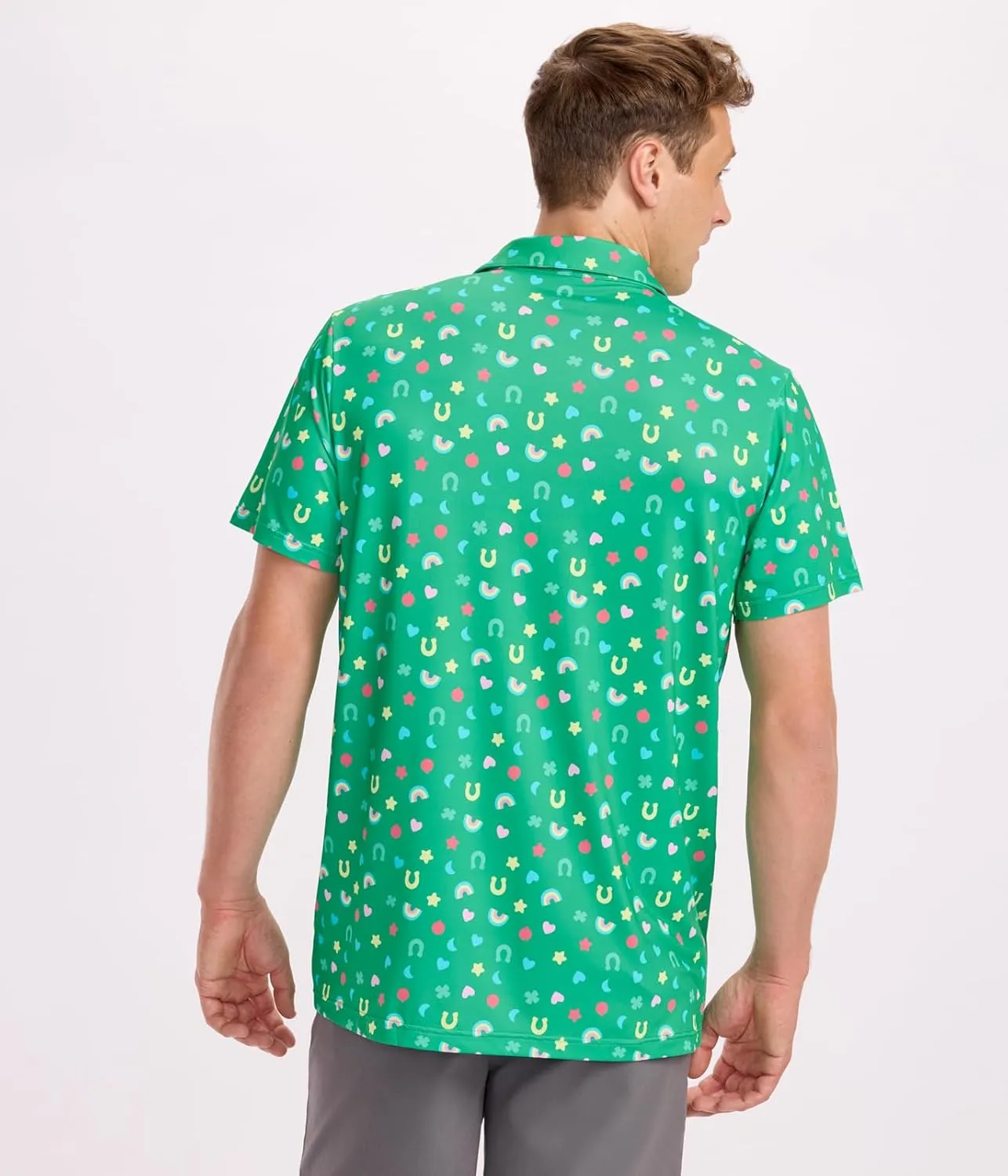 Tipsy Elves Golf Shirts for Men - Performance Athletic Fit Men's Golf Polo Shirts for Men w/Moisture Wicking Stretch Fabric
