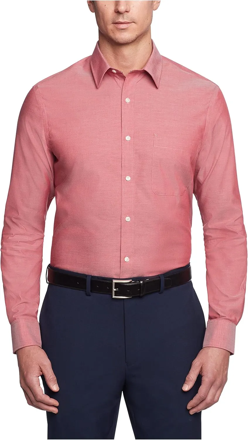 Tommy Hilfiger Men's Regular Fit Non Iron Solid Dress Shirt - Amazon Exclusive