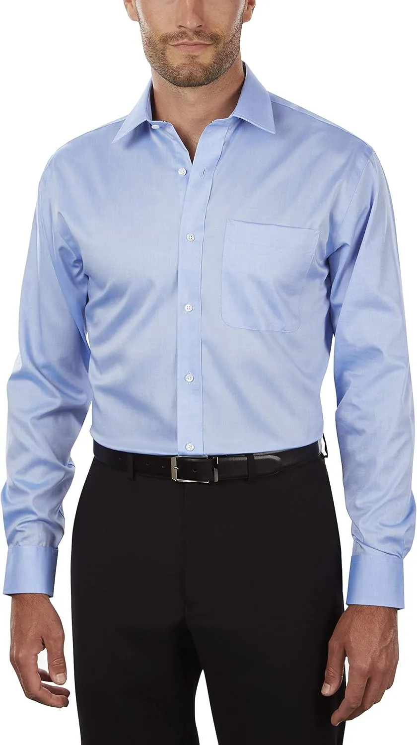 Tommy Hilfiger Men's Regular Fit Non Iron Solid Dress Shirt - Amazon Exclusive