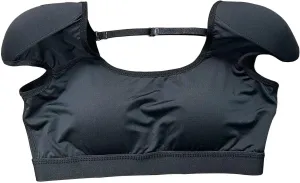 Tops Tees Short Sleeves 2 in 1 Built-in Shoulder Pad Women T-Shirts Leisure Woman T Shirt for Female,Black-Medium