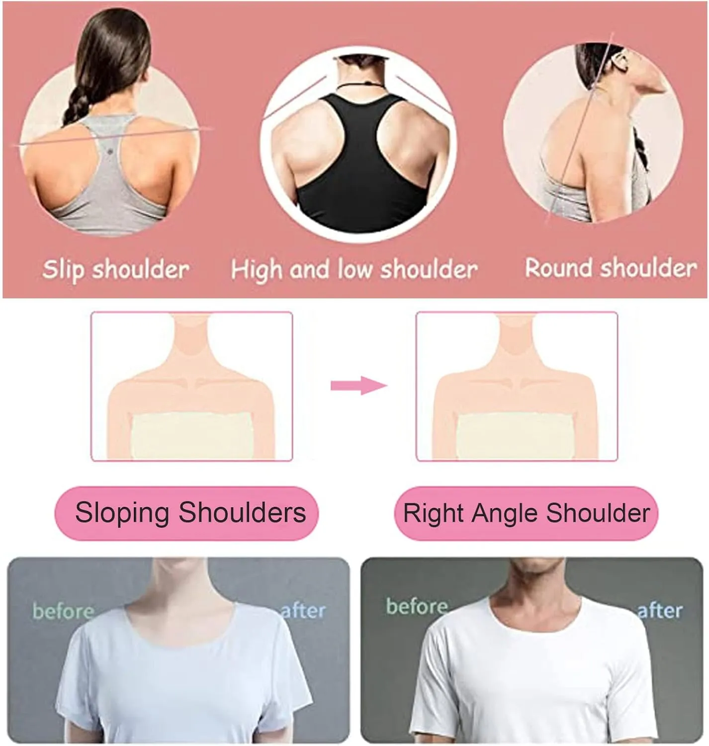 Tops Tees Short Sleeves 2 in 1 Built-in Shoulder Pad Women T-Shirts Leisure Woman T Shirt for Female,Black-Medium