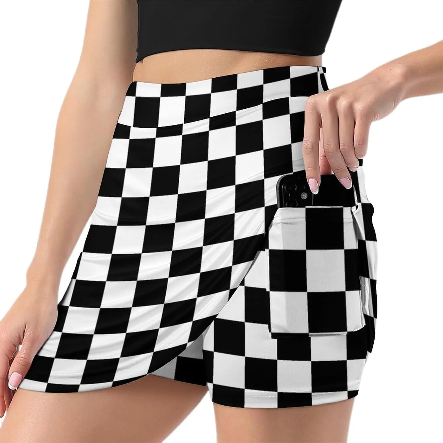 Trouser Skirt,Women's Versatile Stretch Casual Mini Skirt Light Proof