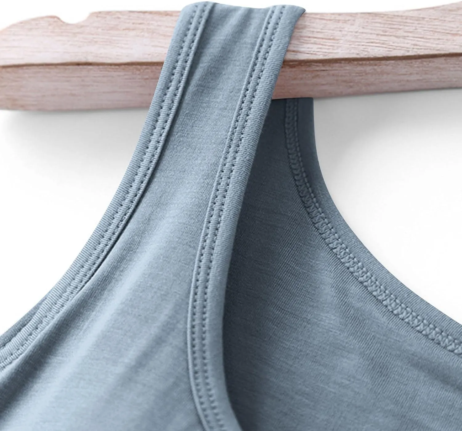 Women's Modal Tanks Tops with Built-in Bra Padded Yoga Camisole Crewneck Casual Pajama Top Sleeveless Summer Tees