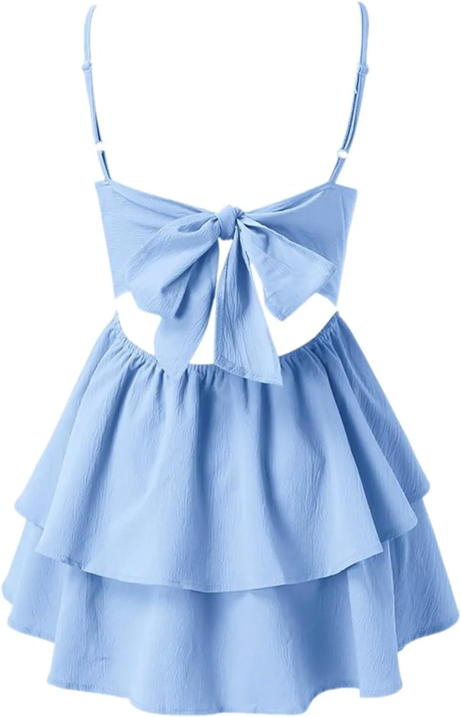 Women's Summer Strappy Smocked Tube Dress 2025 Off Shoulder Ruffle Tiered Flowy Beach Boho Mini Sundress Short Dress
