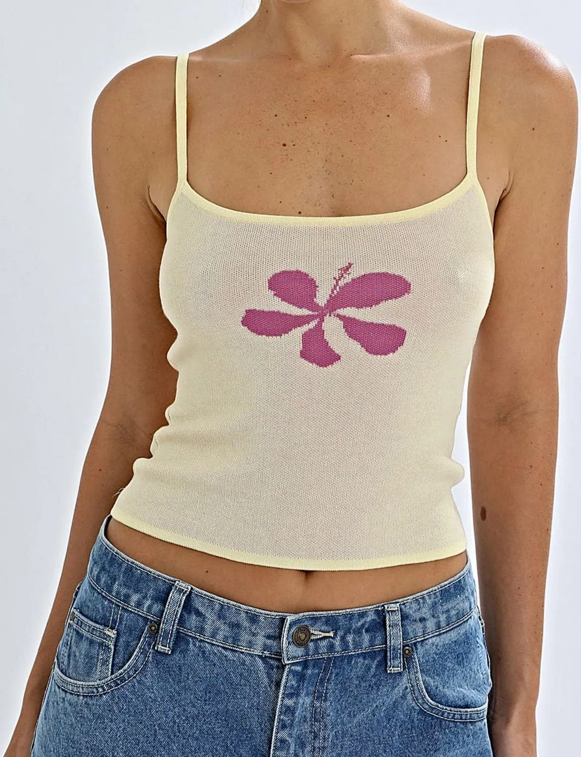Women's Y2k Knit Crop Tank Tops Spaghetti Strap Backless Camisole Sexy Sleeveless Crochet Going Out Vest Crop Tops