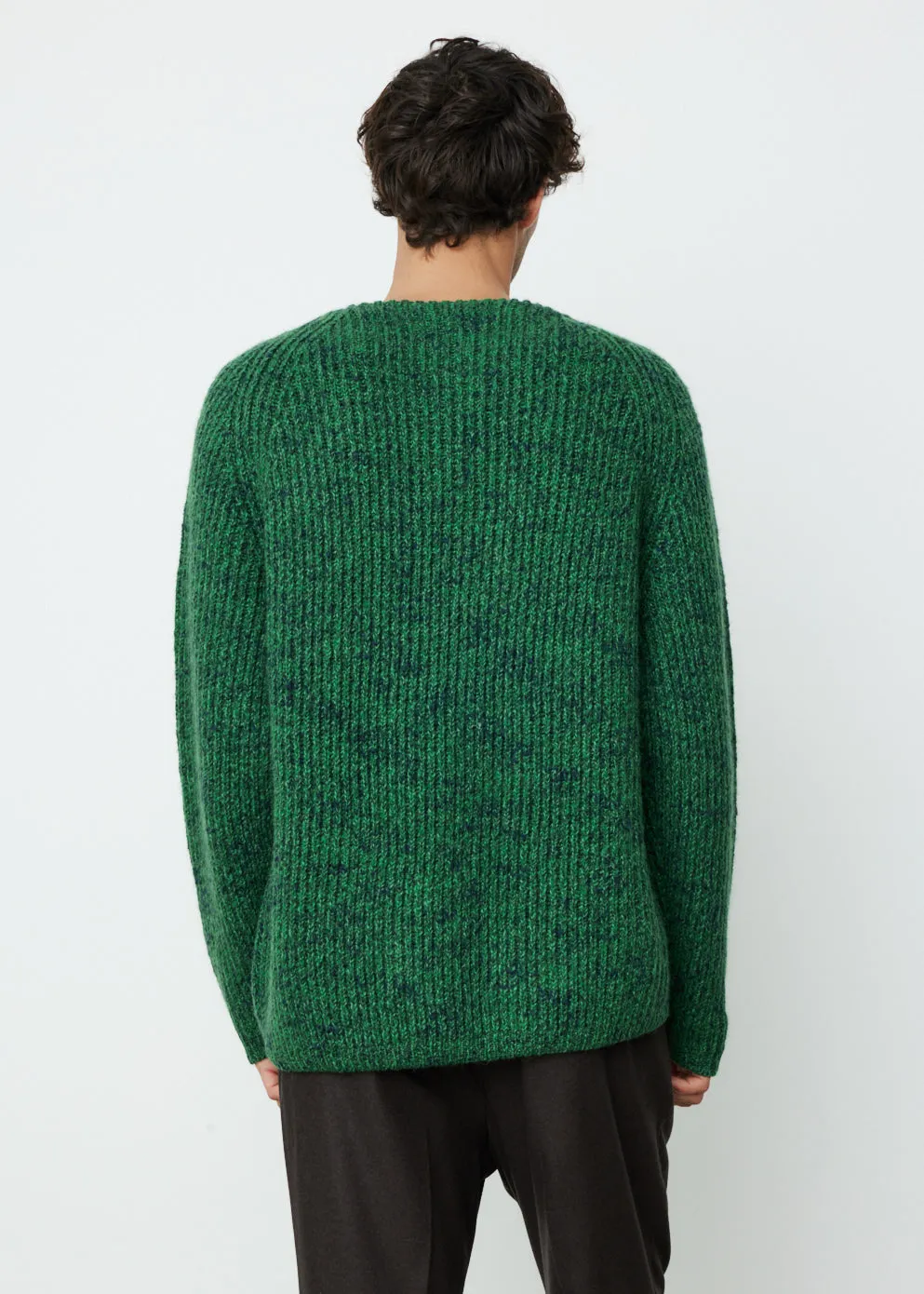 Wool Baby Alpaca Mix Rib Knit Pullover
