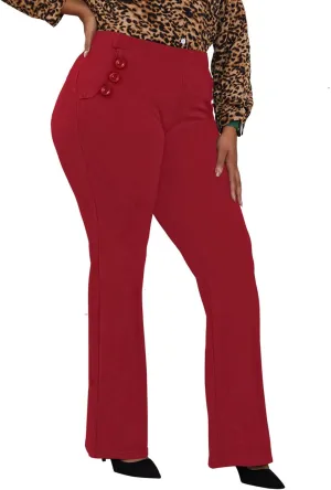 Wrinkle-Free Stretch Dress Pants Plus Size for Women Pull-on Pant Ease into Comfort Office Pant
